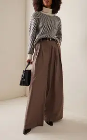 [THE GARMENT] Alpine Pleated Cotton Wide-Leg Pants