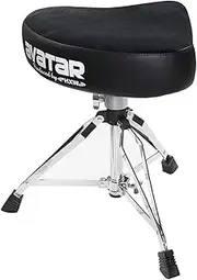 HXW Heavy Duty Drum Throne Seat for Adult Drummers Height Adjustable and Rotatable, Cozy Flocking Surface Motorcycle Style Stool