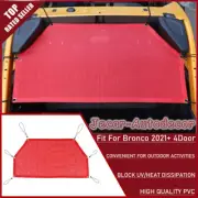 Red Rear Trunk Sunshade Mesh Soft Top Proof Top UV Net For Bronco 2021+ 4Doors