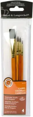 Royal & Langnickel(R) Sable/Camel Value Pack Brush Set-4/Pkg 9112