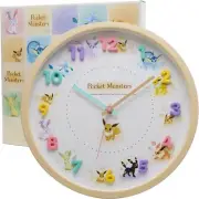 JAPAN NEW Pocket Monster Eevee Friends Wall Clock Analog, Quiet