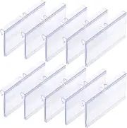 50 Clear Plastic Wire Shelf Label Holders 3"x1.65" for Retail & Pantry