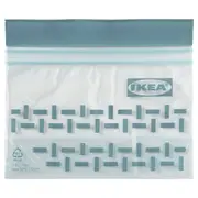 ISTAD resealable bag, patterned/grey-green, 0.3 l