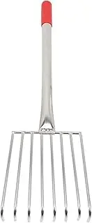 VANZACK Stainless Rake Small Garden Rake for Gardening Beach Comfortable Rubber Handle
