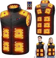[LQIKARL] Heated Gilet for Men Women,USB Heated Vest with 17 Heating Zones 3 Heating Levels Machine Washable,Electric Heated Body Warmer Heated Coat Jacket Top for Home Outdoors Hiking Motorcycle Camping