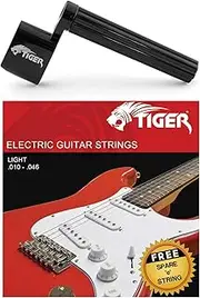 Tiger Electric Guitar Strings & String Winder Pack