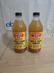 (2) Bragg Organic Apple Cider Vinegar with The 'Mother', 16 fl oz (473 ml)