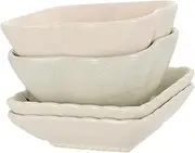 NAMOARLY 4pcs Ceramic Tableware Sauce Dipping Dish Plum Blossom Design Condiment Plates for Serving Snacks Spices and Seasonings Elegant Dining Table Decoration