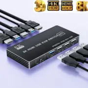 HDMI 2.1 KVM Switch 4K 120Hz HDMI USB KVM Switch 2 Port 4K HDMI KVM Switch Box