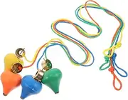 FELTECHELECTR Retro Wooden Gyroscope Set for Kids 6pcs Handheld Spinning Tops Preschool Educational Movement Toys Vintage Design