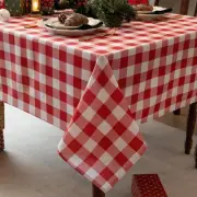 Waterproof Plaid Tablecloth Fabric - Square 58x58 Inch Classic Gingham Checke...