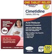 Cimetidine 200 mg, 120 Tablets | Fast-Acting OTC Heartburn Relief, Acid Reducer for Stomach Discomfort, Indigestion & Sour Stomach, H2 Blocker + Better Idea Guide Included