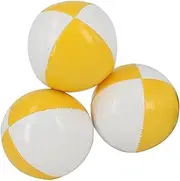 koolsoo 3 Pieces Juggler Balls Juggle Balls, Color Match Portable with Mesh Bag Hand Throwing Juggling Toy Toss Ball for Entertainment, Yellow and White