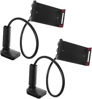 DECORNIJIA 2pcs Gooseneck Phone Holder Clamp Flexible Long Arm Bracket for Cellphones Tablets E Readers for Office Bedroom and Living Room Use Black