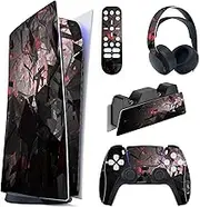 PlayVital Fragmented Space Full Set Skin Decal for ps5 Console Digital Edition, Sticker Vinyl Decal Cover for ps5 Controller & Charging Station & Headset & Media Remote