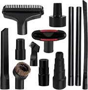 12PCS Universal Vacuum Attachments Wet Dry Vacuum Cleaner Kit 1-1/4" Vacuum Hose Extension Wand Cleaning Brush Nozzle Crevice for Car Detailing Tools Adapter Replacement Parts for Shop Vac Accessories