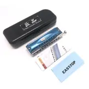 Professional Stainless Steel FALA Blues Chromatic Harmonica 10 Hole with Box