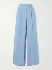 [Veronica Beard] Veronica Beard - Marbeau Pleated Woven Wide-leg Pants - Light blue - US4 US 4 Blue