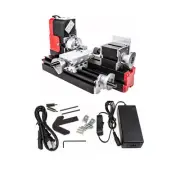 12V 24W DIY Tool Metal Motorized Mini Metalworking Lathe Machine Set 20000rev/m