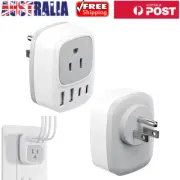 Universal US Plug Travel Charger Adapter 5-in-1 USB C AC Power Socket