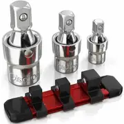Universal Joint Set With Aluminum Rail And Angle Socket 1/4-Inch Drive 3 Pieces