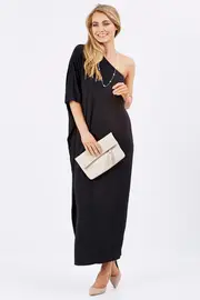 The Goddess One Shoulder Maxi Dress--BIRDK-155