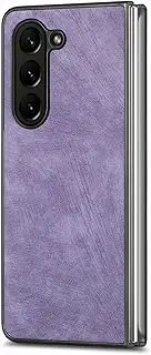 [SYSSRQMS] Flip Case for Samsung Galaxy Z Fold6 5G, [PU Leather] + [PC Hard Shell] Combined Phone Case, Thin and Light Flip Protection Cover for Samsung Galaxy Z Fold6 5G Purple