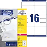 AVERY Zweckform L7162-250 Address Labels/Address Labels (4,000 Labels with Ultra Grip, 99.1 x 33.9 mm on A4, Printable, Self-Adhesive, for DIN Long Envelopes, Matte Paper) 250 Sheets White