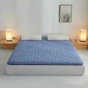 Soft Floor Mattress,Non-Slip Foldable Floor Mattress, Portable Bed Pad for Dorm Home Sofa,Machine Washable Tatami Style Sleeping Pad for All Seasons(Size:47x79inch,Color:Blue)