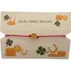 Lucky Amber Bracelet-Red String Cord with Golden Hue Amber Bead