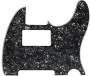 Musiclily 8 Hole Guitar Tele Pickguard Humbucker HH for USA/Mexican Made Fender Standard Telecaster Modern Style,4Ply Black Pearl