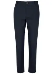 Vince Tapered Cotton-blend Trousers - Navy - 10 10