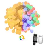 Globe String Lights 65.6 Feet 150 LED,Plug in 65.6ft warm white&multicolor