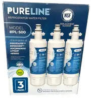 3 PACK Pureline Refrigerator Replacement Water Filter PL-500 FRIGIDAIRE (NEW)