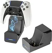 sciuU Charging Station for PS5 DualSense Controller / PS5 Edge Controller, Wall Mount Charging Station with RGB Display and 1 m USB Type-C Cable