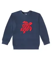 [Vilebrequin Kids] Vilebrequin Kids Logo cotton jersey sweatshirt Y 14 blue