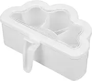 Cloud Shaped Seasoning Box One Piece 6 Compartment Condiment Box with Transparent Lid 6pcs Spoons for Condiment Salt Sugar