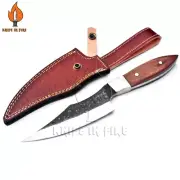CUSTOM HANDMADE CHEF KNIFE BUSHCARFT HIGH CARBON STEEL WOOD HANDLE.