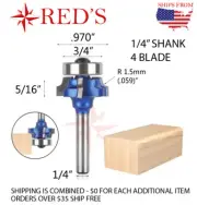 REDS Y68315-4 - 1.5mm RAD 4 blade Round Over Router Bit 1/4" Shank