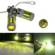 2pcs 80W H3 16SMD LED Car Fog & Turn Signal Bulbs, 12 - 24V Universal Yellow, Truck Car Accessories