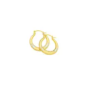 9ct Gold Two Tone Creole Earrings