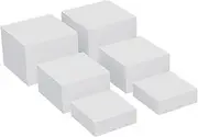 6Pcs White Buffet Riser Acrylic Riser Display Stands Display Risers for Food Risers for Buffet Table Food Serving Stand Food Display Stand Cube Display Nesting Buffet Riser with Hollow Bottoms