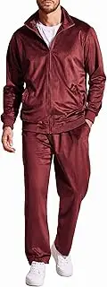 [COOFANDY] Mens 2 Piece Velour Tracksuit Full Zip Jackets Pants Velvet Jogging Suits Sweatsuit Set