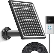 Solar Panel Compatible with Video Doorbell 1(2020 Release), Waterproof Charge Continuously,5 V/ 3.5 W (Max) Output, Includes Secure Wall Mount,5.0M/16 ft Power Cable