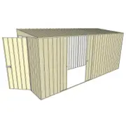 Build-a-Shed 1.5 x 4.5 x 2m Hinged Door Tunnel Shed With 2 Sliding Side Doors - Cream