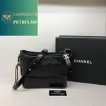 二手精品 CHANEL 香奈兒 GABRIELLE BAG 黑色菱格紋 流浪包 斜挎包 肩背包 側背包 AS1521