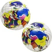 TEHAUX 2pcs Inflatable Globe Ball Beach for Soft Bouncy Pool Fun Quick Setup for Outdoor Activities for Swimming Parties Beach Games