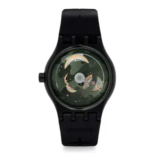 Swatch 51號星球機械錶SISTEM KAMU菱格湛黑