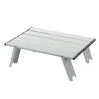 (Silver)Portable Camping Folding Table Anti Rust Small Stable Thickened YB