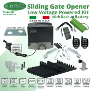 Heavy Duty 24V Low Voltage Powered Sliding Gate Motor with Backup Battery Kit